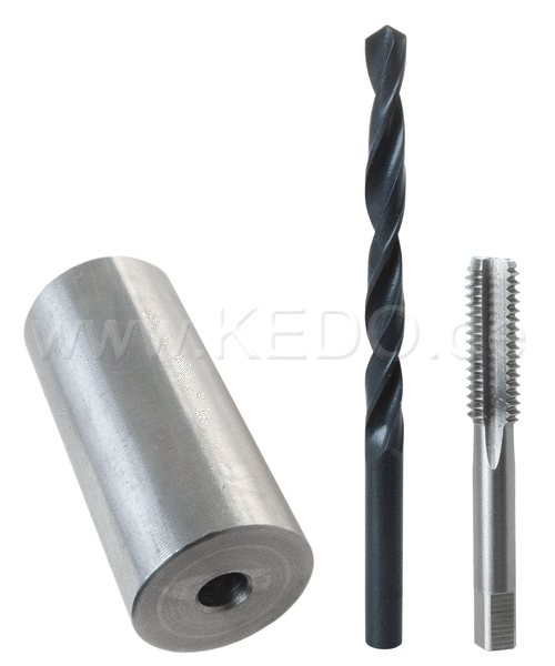 Kedo Repair Kit for Rear Upper Shock Absorber Seat incl Drilling template HSS drill bits drill M8 Tap | 60684