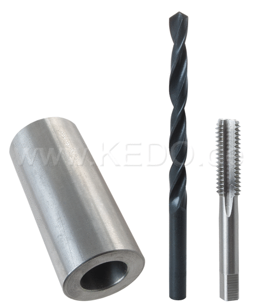 Kedo Repair Kit for Rear Upper Shock Absorber Seat incl Drilling template HSS drill bits drill M8 Tap | 60684