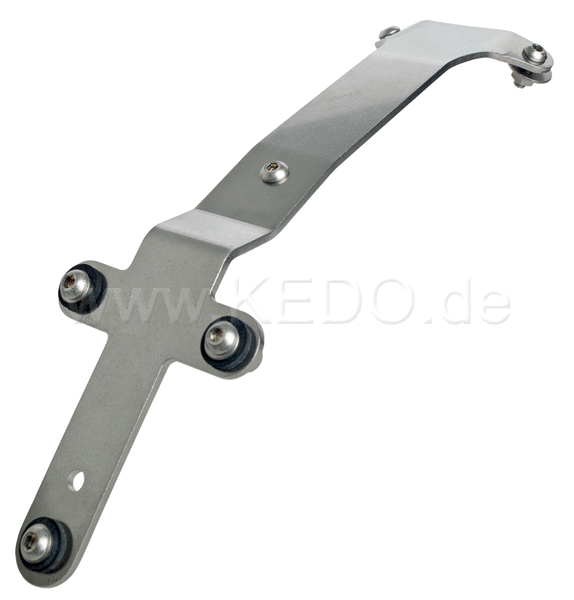 Kedo License Plate Bracket 'GibbonSlap' style Stainless incl Mounting material. (Additional Equipment : License Plate Lamp 62021 63022 Stay Indicator) | 62023