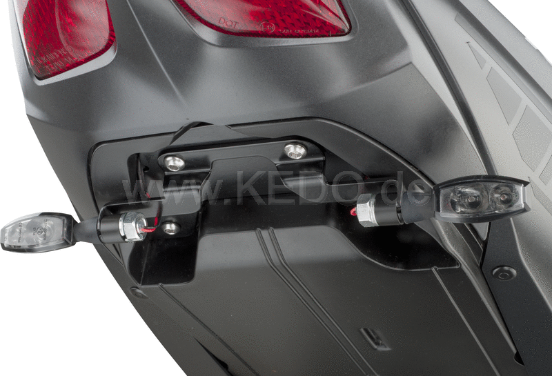 Kedo Indicator Bracket Stainless Steel Black Coated 150mm wide 180mm distance between Achieves indicators with standard mini indicators | 62031