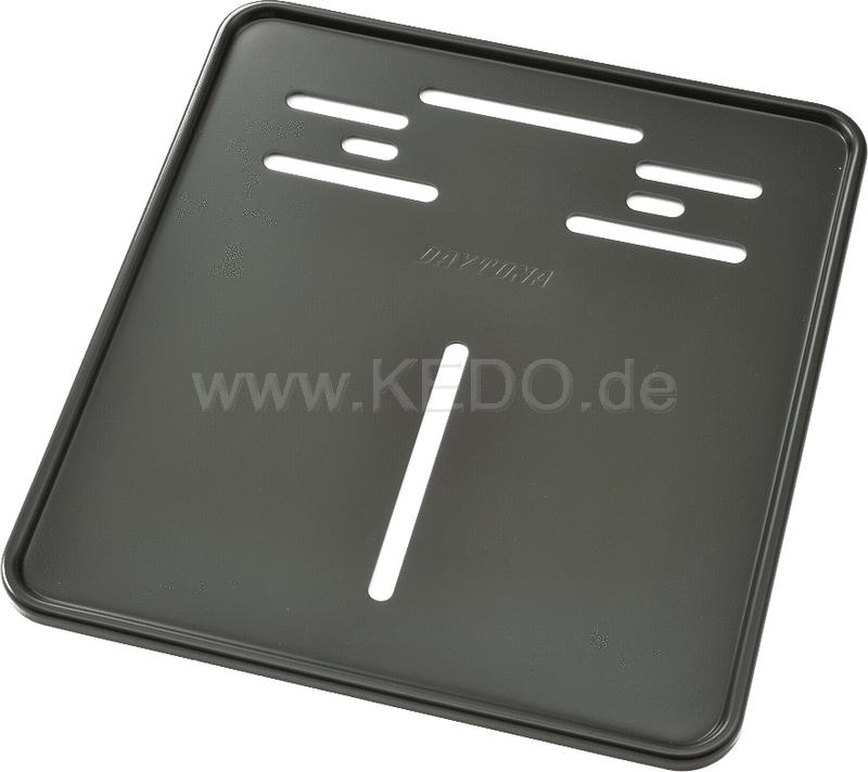 Kedo License Plate Support Daytona aluminum black anodized deep-drawn with edge | 63033