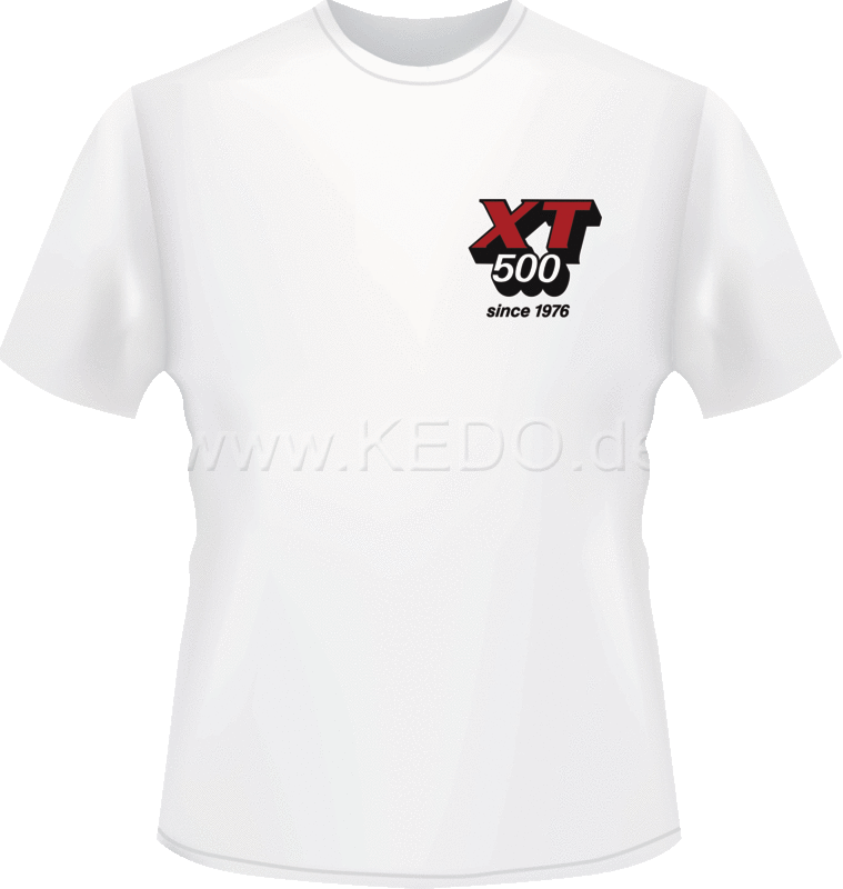Kedo T-Shirt 'XT500 Model Summary' size M color : white print : black back front red / black 160g organic cotton 100% cotton | 70038M-W