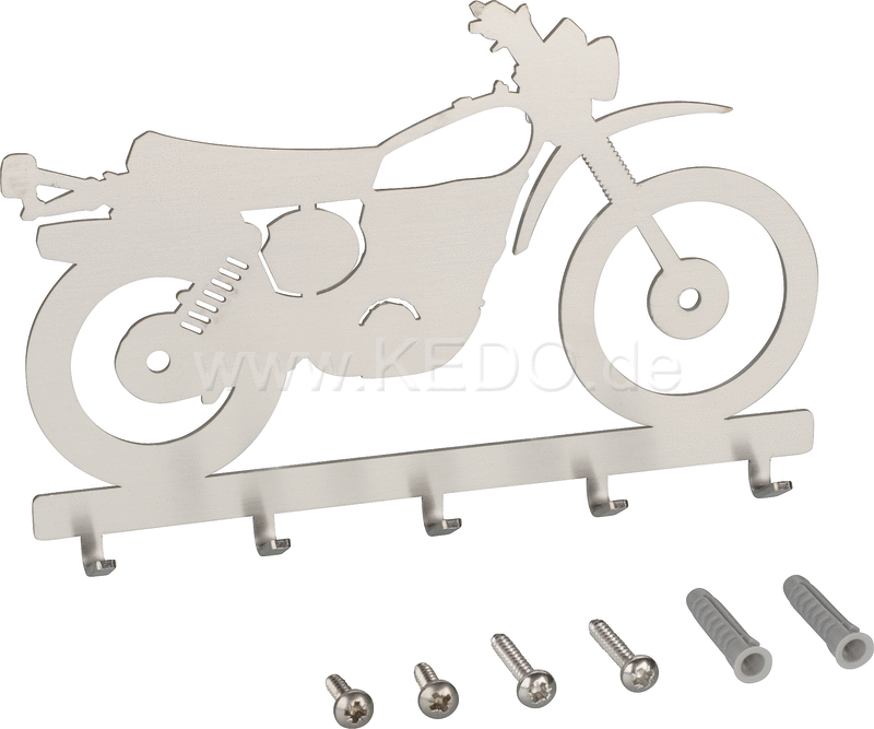 Kedo Keyboard / Coat Rack 'XT500' size 178x113mm 5 hooks 2mm stainless steel including dowels and stainless steel bolts. | 80106