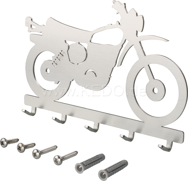 Kedo Keyboard / Coat Rack 'XT500' size 178x113mm 5 hooks 2mm stainless steel including dowels and stainless steel bolts. | 80106