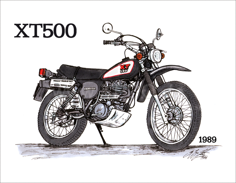 Kedo Art Print by Ingo constantly grilling XT500 1989 6-color print on semiglossy poster paper size approx. 295x380mm | 80108P-89