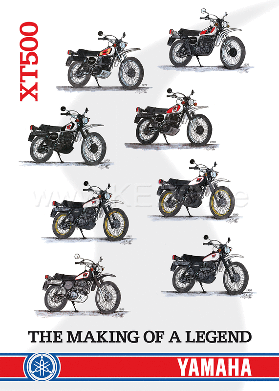 Kedo 40 Years XT500 Posters 'Making of a Legend' size 50x70cm upright format 4c Digital Print On High Gloss Paper | 80117