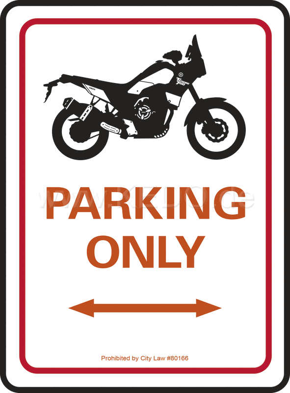 Kedo Sign Tenere 700 PARKING ONLY red / white / black approx. 16x22cm | 80166