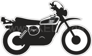 Kedo XT500'76 stickers stylized '76 model glossy black size approx. 100x61mm 1 piece | 80170-76S