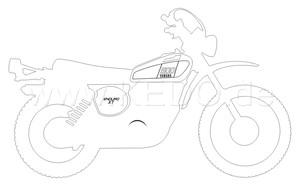 Kedo XT500'76 stickers stylized '76 model white size approx. 100x61mm 1 piece | 80170-76W