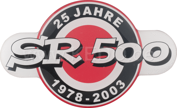 Kedo Anniversary emblem '25 Years SR500 'black / red app 85x50mm self-adhesive 1 Piece. | 90225