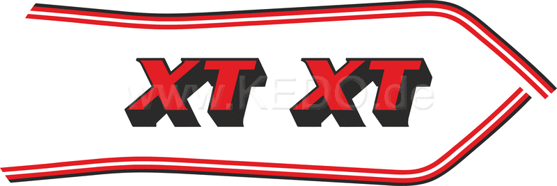 Kedo Fuel Tank Decal XT400 1981/1982 type 5fo red / black / white left / right can be painted over | 90323