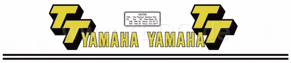 Kedo Fuel Tank Decal TT500'78 Yellow / Black complete Set LH / RH incl Oil-Service-Sticker overcoatable | 91066