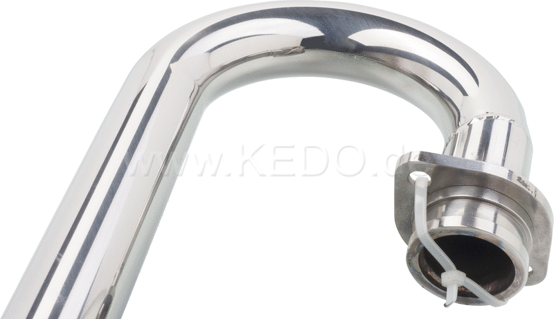 Kedo Scrambler header pipe left / high extended version of our header item 93613 for selfmade DIY approx. 132cm length from bow 38mm diameter | 91509