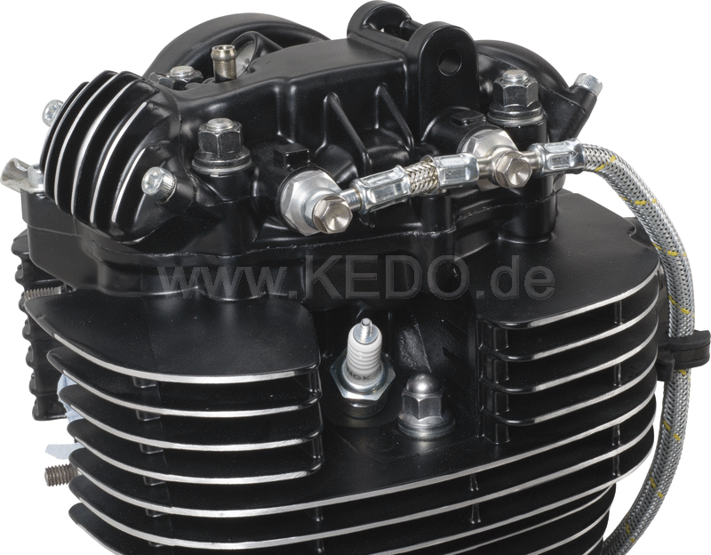 Kedo Twin Feed Oil Line Kit 'Race Line' with Silver Colored Steel Braided Oil Line Complete Kit | 92050