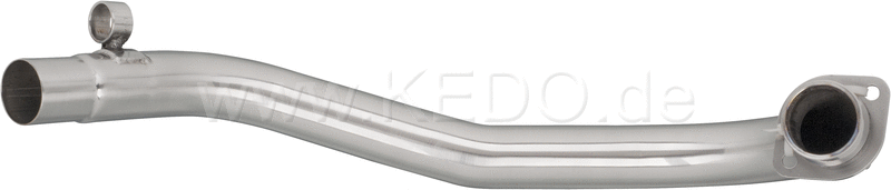 Kedo header pipe 'sweptback' Brushed Stainless Steel (d. = 44 / 41.5mm including HD-Flange Lower Mounting Spot and lambda sensor thread (Top)) | 92061BR