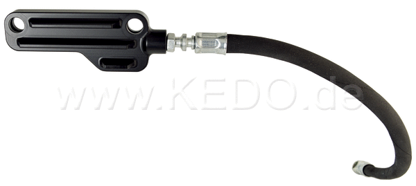 Kedo Twin Feed Oil Line Kit 'Vintage Black Line' with Black Textile pants and Black Anodized aluminum block with fins Complete Kit | 92108