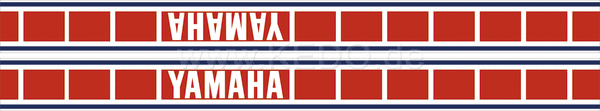 Kedo Vintage Race Fuel Tank Decal Complete (RH / LH) Red / Blue on white background size approx. 685x60mm Design YZ '70s-Style | 92405