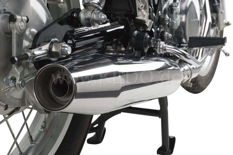 Kedo SR500 DragPipe silencers incl Catalytic Converter Stainless Steel polished Vehicle Type approv incl.. Clamp (Please order Gasket 91310 at the same time) | 93607