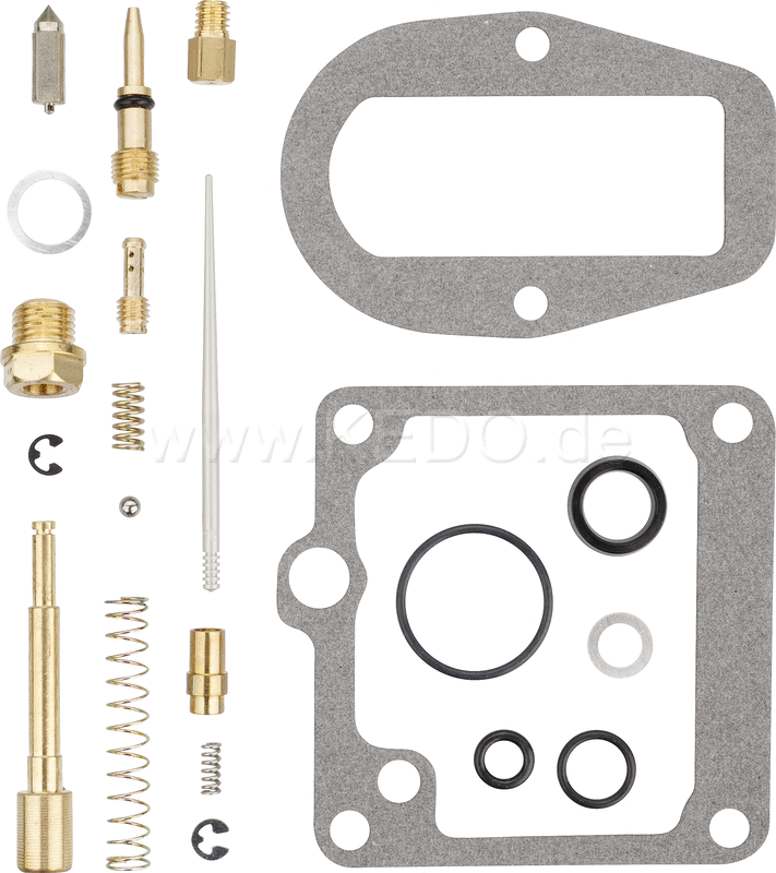 Kedo carburetor rebuild kit incl choke piston spring & ball sealing ring actuator shaft. (Jet sizes : # 210 / # 35 + special jet needle) | 94040
