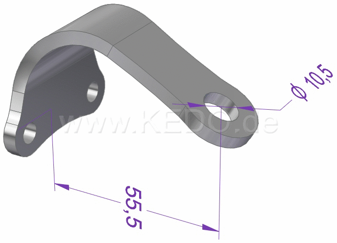 Kedo Head Light Bracket Curved stainless steel for headlights with bottom mounting M9 or M10 including mounting material. | KTH-10076