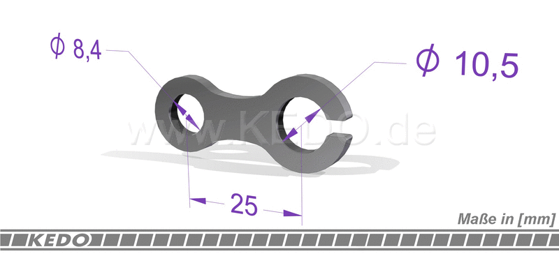 Kedo Turn signal brackets stainless steel black coated slotted attachment for a comfortable mounting compatible for M8 and M10 holding threads 1 pair | TH-10050.1