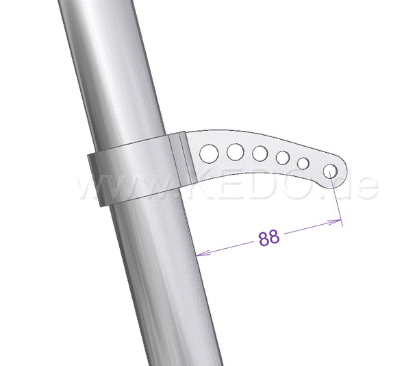Kedo headlight bracket Bored high strength aluminum and stainless steel aesthetic assembly of your headlamp with lateral fastening and M8 uptake | TH-10166.3
