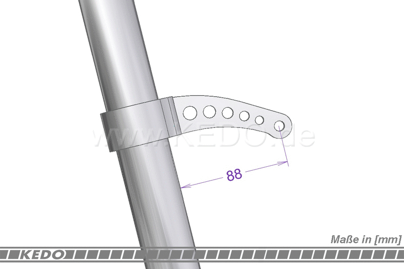 Kedo Headlamp Bracket Drilled high-strength aluminum & stainless steel mounting of the headlight with lateral mounting and mounting M8 | TH-10166.4