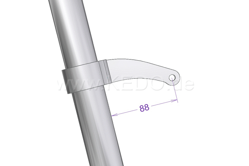 Kedo headlight bracket pure high strength aluminum and stainless steel aesthetic assembly of your headlamp with lateral fastening and M8 uptake | TH-10167.4