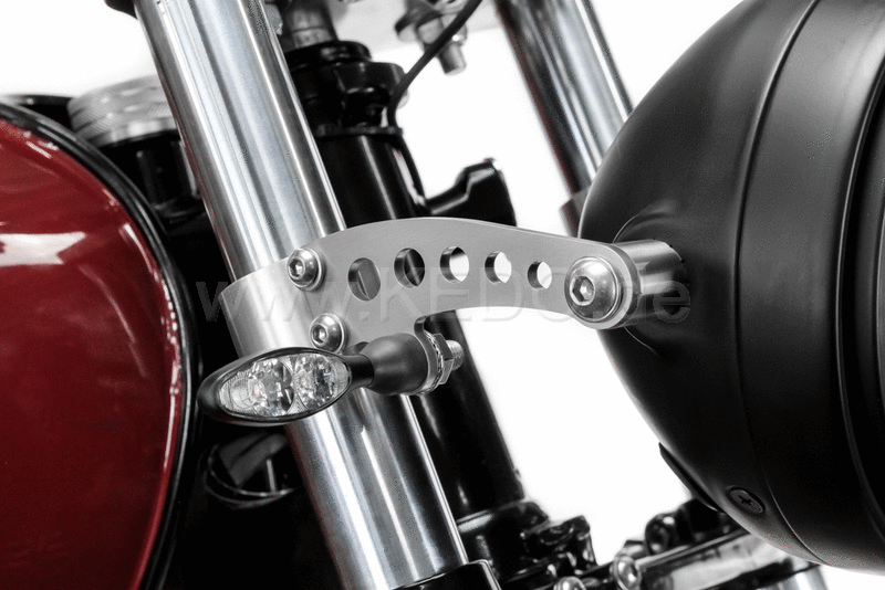 Kedo headlight bracket and turn signal support Bored aluminum and stainless steel for headlights with side mounting M8 and Recording | TH-10170.3