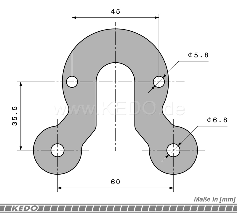 Kedo Speedometer Bracket Eco for aftermarket 60mm mini-instruments stainless steel mounting on upper yoke speedometer mount 45mm / M6 | TH-10305