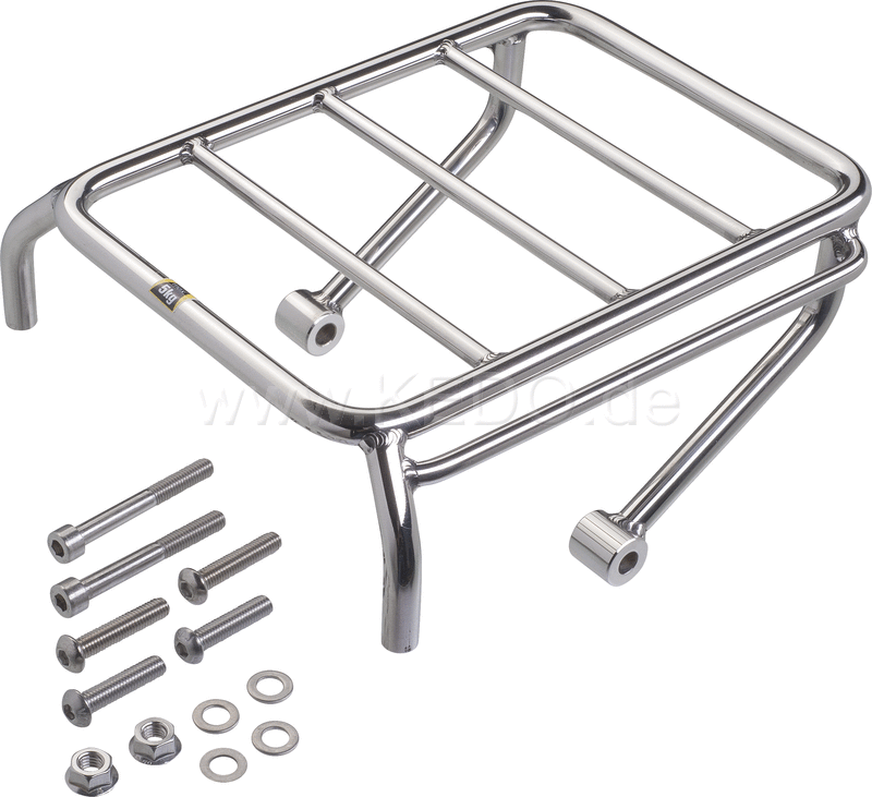 Kedo Mini Pannier Rack Stainless Steel Blank Wrenchmonkees / GibbonSlap style including mounting material size 245x180mm | WM0010