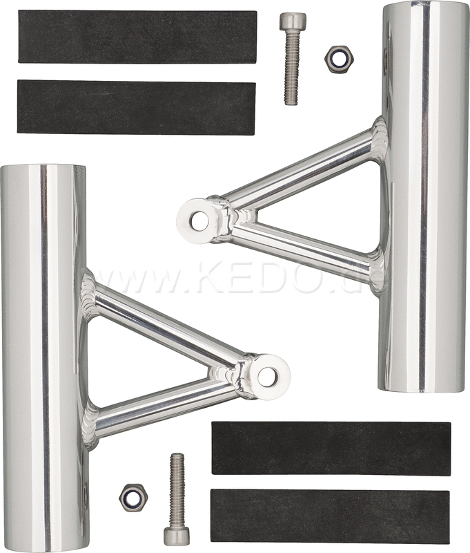 Kedo Aluminum Headlight Brackets (1 pair) polished 1 Pair GibbonSlap-Style (Wrenchmonkees) | WM0015