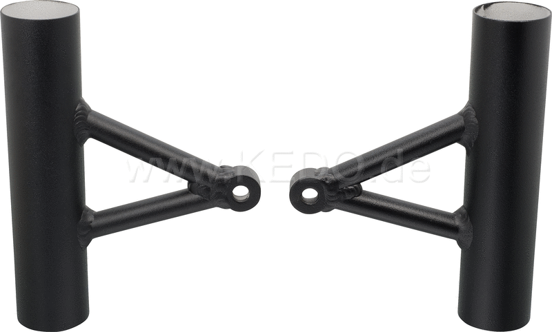 Kedo Aluminum Headlight brackets (1 Pair) Wrenchmonkees / GibbonSlap style black-coated | WM0015S