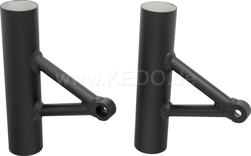 Kedo Aluminum Headlight brackets (1 Pair) Wrenchmonkees / GibbonSlap style black-coated | WM0015S