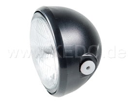 Kedo Head Light Complete Black incl H4 insert 'E-Approved Wrenchmonkees GibbonSlap-Style | WM0016