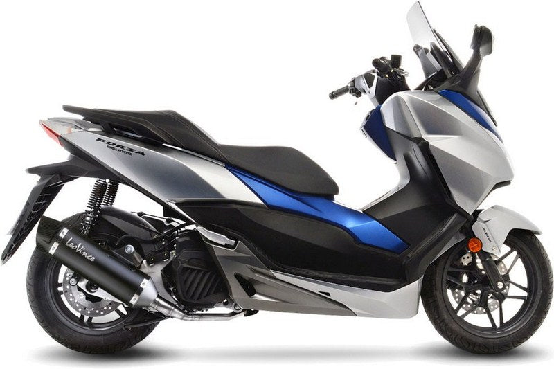 LeoVince / レオビンチ NERO フルシステム1/1 ステンレス カーボンファイバー エンドキャップ eマーク取得 HONDA FORZA 125/NSS 125/ABS (2017-2019) | 14052K