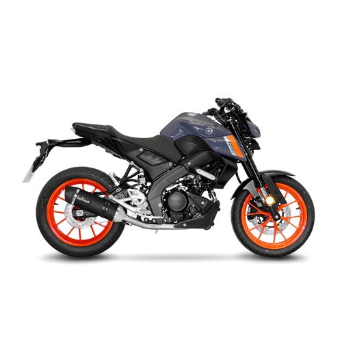 LEOVINCE / レオビンチ SBK LV ONE EVO BLACK 1/1 YAMAHA MT-125/XSR 125/YZF-R125 INOX with catalyst ECE/EU-APPROVED STAINLESS STEEL FULL SYSTEM | 14365EBK