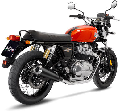 Leovince 2 Slip-On Exhaust Classic Racer Black Royal Enfield Continental GT 650 / InteRCeptor 650 | 15007BU
