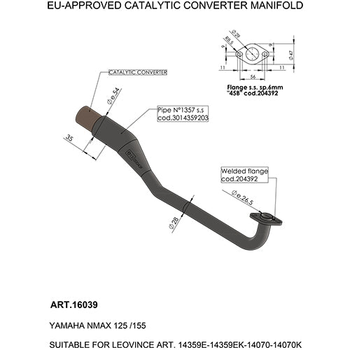 LEOVINCE / レオビンチ SBK EU-APPROVED CATALYTIC CONVERTER MANIFOLD EU-APPROVED | 16039