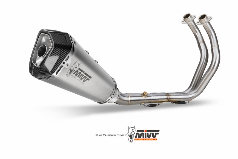 SPORT Full sys. 2x1 Muffler DELTA RACE STAINLESS STEEL carbon cap WITH CATALYZER CONVERT