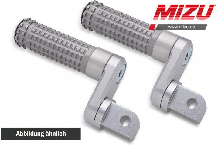 Mizu アジャスタブル レーシング パッセンジャーフットペグ ABE認可品 シルバー/シルバー | 409TT3320040