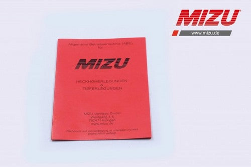 Mizu ハイアップキット付属 ABE 部品証明書(再発行)
