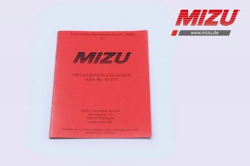 Mizu ローダウンキット付属 ABE 部品証明書(再発行)