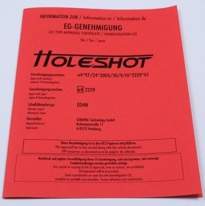 Mizu Holeshotマフラー付属 認証証明書(再発行) | 999911