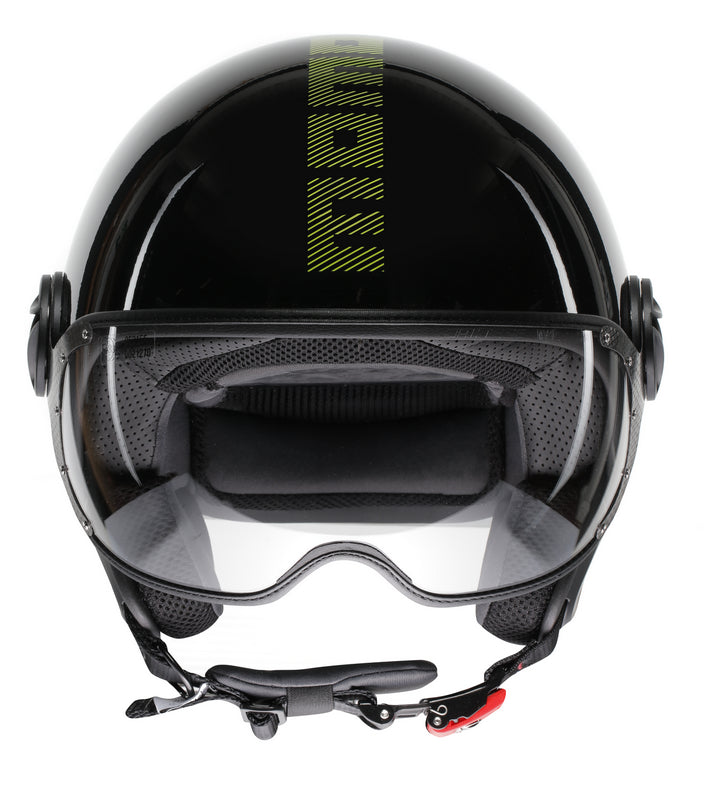 MOMO DESIGN / モモ デザイン ヘルメット FGTR CLASSIC 欧州E2206認証 STRIPES ブラック/イエロー FLUO | 21184A7001012