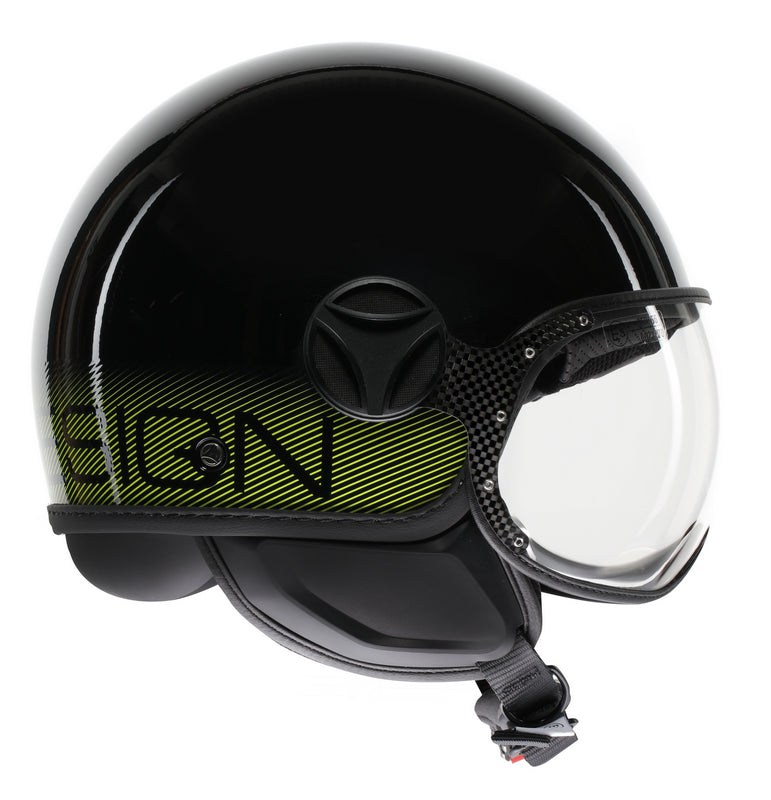 MOMO DESIGN / モモ デザイン ヘルメット FGTR CLASSIC 欧州E2206認証 STRIPES ブラック/イエロー FLUO | 21184A7001012