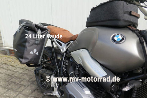 MV Motorrad / エムブイ モトラッド Luggage Rack for Passenger's Footrest for BMW Solo Drivers with VAUDE bag 24 liters - Aluminum in new Design - 905316alu-bmw-VAP-VAUDE-Tasche-24-Liter