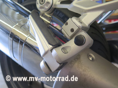 MV Motorrad / エムブイ モトラッド Lowered / Adjustable Passenger Footrest for BMW R1200R LC 2015 and R1200RS LC and R1250RS LC - 908652