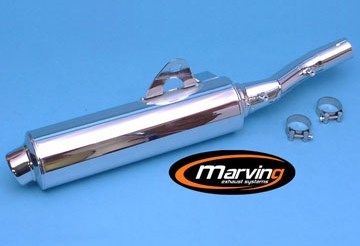 Marving / マービング マフラー Cylindrical Ø 110 クロム - EU公道走行認可 Honda NTV 650 REVERE (95-96) | H/2163/BC