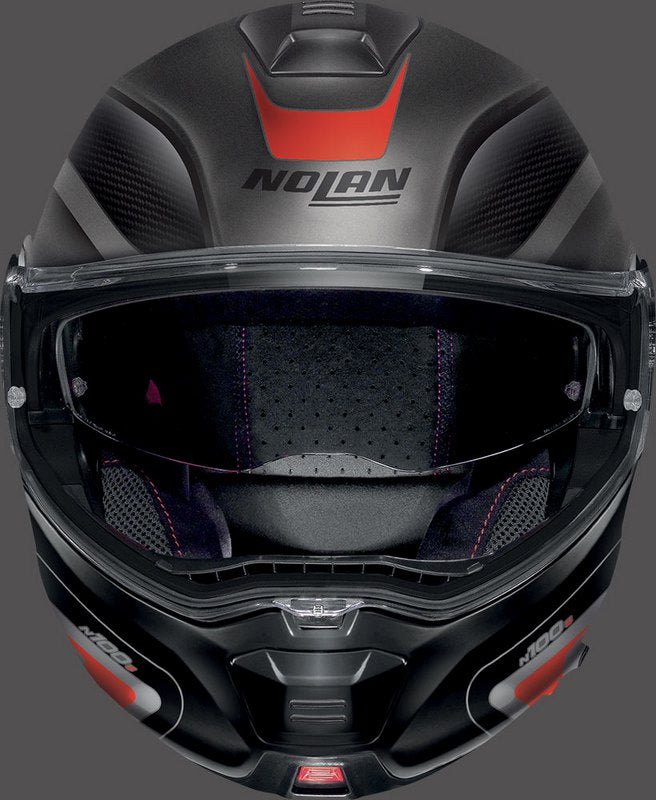 Nolan / ノーラン Flip-Up Helmet N100-5 ORBITER N-COM Grey Red | N15000536068